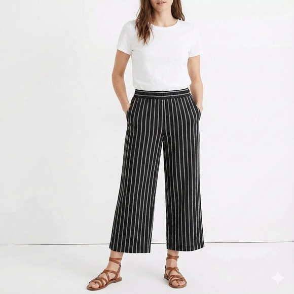 HABITAT Linen Cotton Blend Wide Leg Cropped Pants w/ Pockets XL - Picture 1 of 11